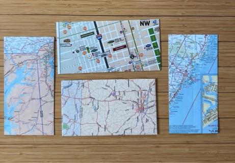 4 Envelopes recycled Map pages 