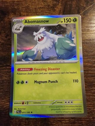 Pokemon Abomasnow holo rare card 011/193