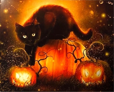 Halloween Cat - 3 x 4” MAGNET - GIN ONLY