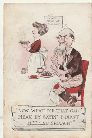 Vintage Used Postcard: (y): Now What Did The Gal Mean?