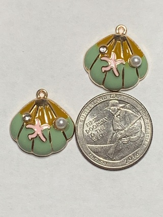 GREEN CHARMS~#10~SET OF 2 CHARMS~FREE SHIPPING!