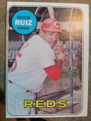 1969 TOPPS CHICO RUIZ CINCINNATI REDS BASEBALL CARD# 469