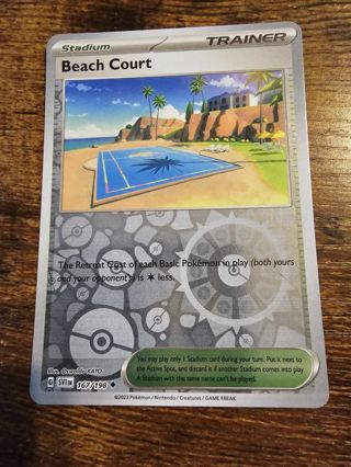 Pokemon Beach Court reverse holo 167/198