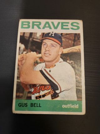 1964 Topps Baseball Gus Bell #534 Milwaukee Braves in Fair condition,Free Shipping!