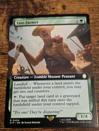 Magic the gathering mtg Tato Farmer borderless rare card Fallout