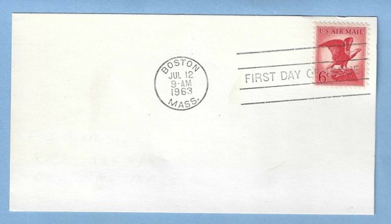 US Airmail - Scott C67 - postcard - Boston, MA 1963 (L1)