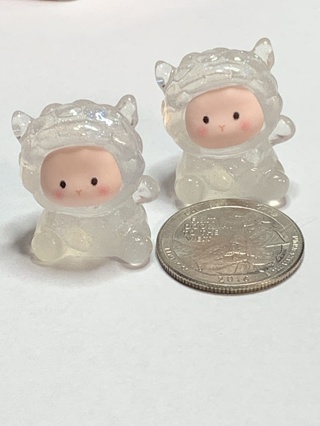 SHEEP~#1~SET OF 2 SHEEP~GLITTERY~GLOW IN THE DARK~FREE SHIPPING!