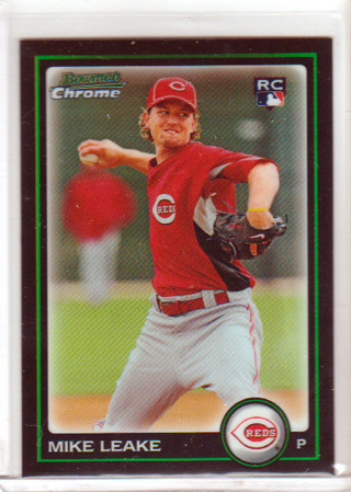 Mike Leake, 2010 Bowman Chrome ROOKIE Card #186, Cincinnati Reds, (L3