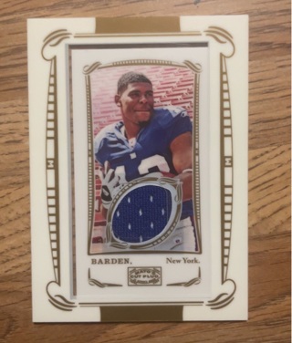 New York Giants Ramses Barden Topps Mayo Jersey Relic Card