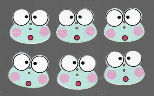6 NEW Bug Eyed Bugs Pastel Green BUTTONS for Embellishing KID’S Clothing or Craft Item 