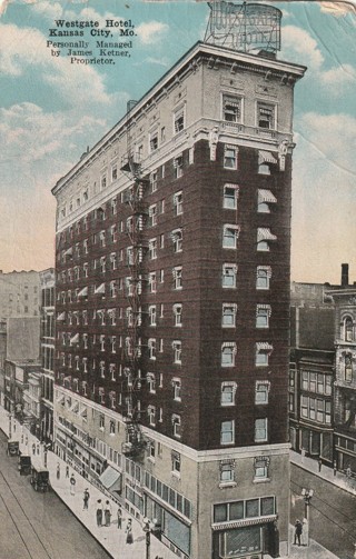 Vintage Unused Postcard: L: Westgate Hotel, Kansas City, MO