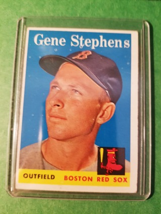 1958 - TOPPS NRMT MINT BASEBALL - CARD NO. 227 - GENE STEPHENS - RED SOX