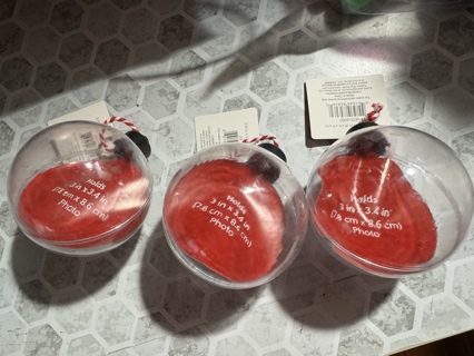 Ornaments Qty of 3 Brand New with tag Your Photo 