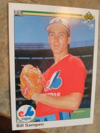 1990 UPPER DECK BILL SAMPEN MONTREAL EXPOS BASEBALL CARD# 724