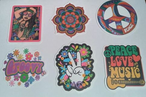 6 - "PEACE OUT BABY" STICKERS