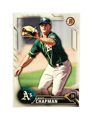 MATT CHAPMAN ROOKIE 2016 BOWMAN DRAFT #BD-164, OAKLAND, TORONTO