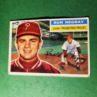 1956 - TOPPS BASEBALL - CARD NO. 7  - RON NEGRAY - PHILLIES