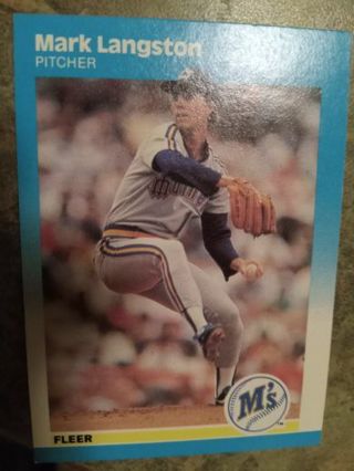 1986 FLEER MARK LANGSTON SEATTLE MARINERS BASEBALL CARD# 589