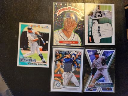 5 card Mariners lot, rookie, hall of fame, insert