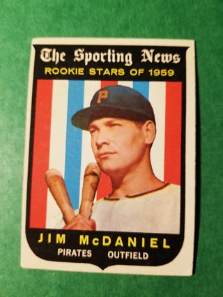 1959 - TOPPS EXMT - NRMT BASEBALL - CARD NO. 134 - JIM McDANIEL ROOKIE  - PIRATES