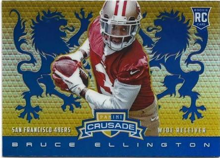 2014 ROOKIES & STARS BRUCE ELLINGTON BLUE REFRACTOR ROOKIE CARD 