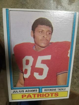 1974 TOPPS JULIUS ADAMS NEW ENGLAND PATRIOTS FOOTBALL CARD# 171