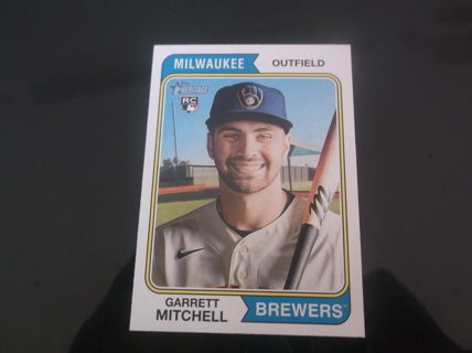 2023 Topps Heritage  Garrett  Mitchell   Rookie  card   #   95   Milwaukee Brewers 