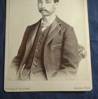 Antique Cabinet Card Man with Mustache