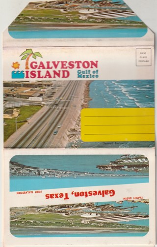 Vintage Souvenir Leaflet several views fold out: Galveston, Island, TX