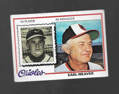 1978 TOPPS EARL WEAVER #211