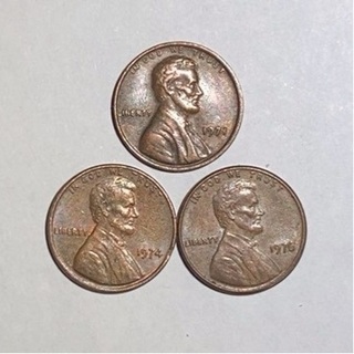 1971 1974 1976 LINCOLN MEMORIAL CENTS 