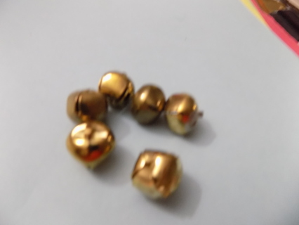 6 goldtone jingle bells for crafts
