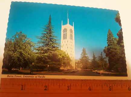 Burns Tower, University of Pacific, Stockton, CA Postcard