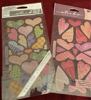 2 Sticko Vellum Heart Stickers