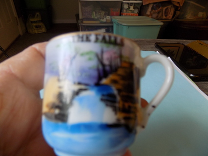 Mini cups The Falls handpainted on it Made in Japan 2 inch tall