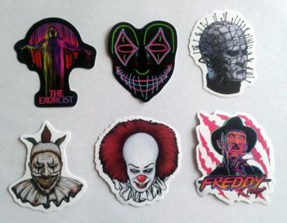 Six Horror Movie Stickers