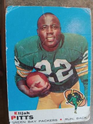 1969 T.C G. ELIJAH PITTS GREEN BAY PACKERS FOOTBALL CARD# 102