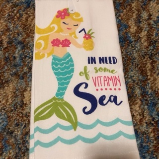 1 decorative mermaid themed hand towel