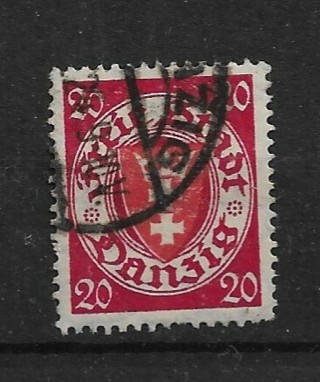 1924 Danzig Sc177 20pf Coat of Arms used