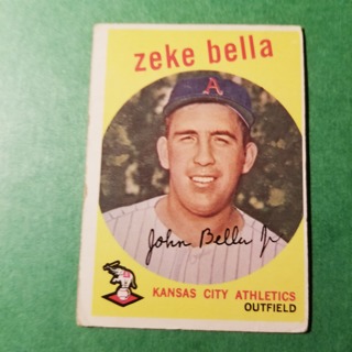 1959 - TOPPS EXMT - NRMT BASEBALL - CARD  NO. 254 - ZEKE BELLA - A'S