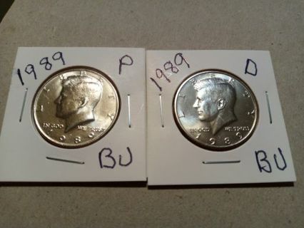 1989- P AND D (BU). KENNEDY HALF DOLLARS.. HIGH BIDDER WINS.. 7- DAY AUCTION