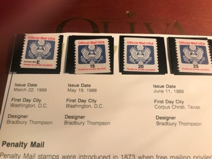 US PENALTY MAIL MNH STAMPS ***FOUR DIFFERENT