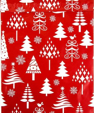 ➡️⭕❄️BUNDLE SPECIAL❄️⭕(5) RED CHRISTMAS TREE POLY MAILERS 10"x 13"⛄
