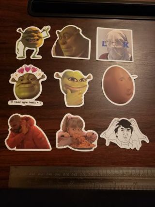 9 Meme Vinyl Decal Laptop Skateboard Scrapbook Crafts Lot 7 Shrek