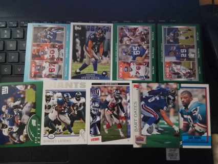 9 card New York Giants NFL lot insert