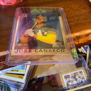 2001 topps traded chrome 50 years traded 1986 Jose canseco baseball card 