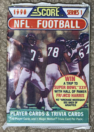 1990 Score Series 1 Football Cards Unopened Pack.