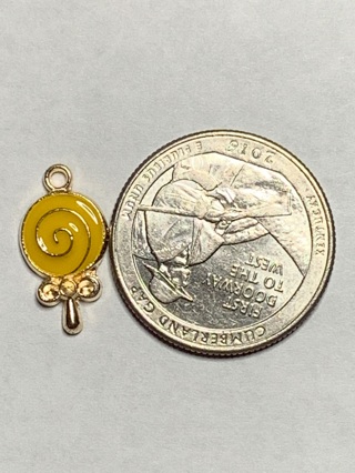 YELLOW CHARM~#24~1 CHARM ONLY~FREE SHIPPING!