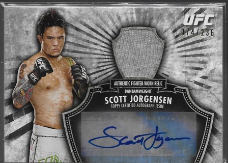 2012 Topps UFC Bloodlines Fighter Relics Autographs Scott Jorgensen Auto /236