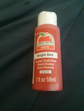 Bright red acrylic paint